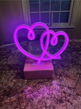 Scentsy Pink/Purple Neon Double Heart Warmer